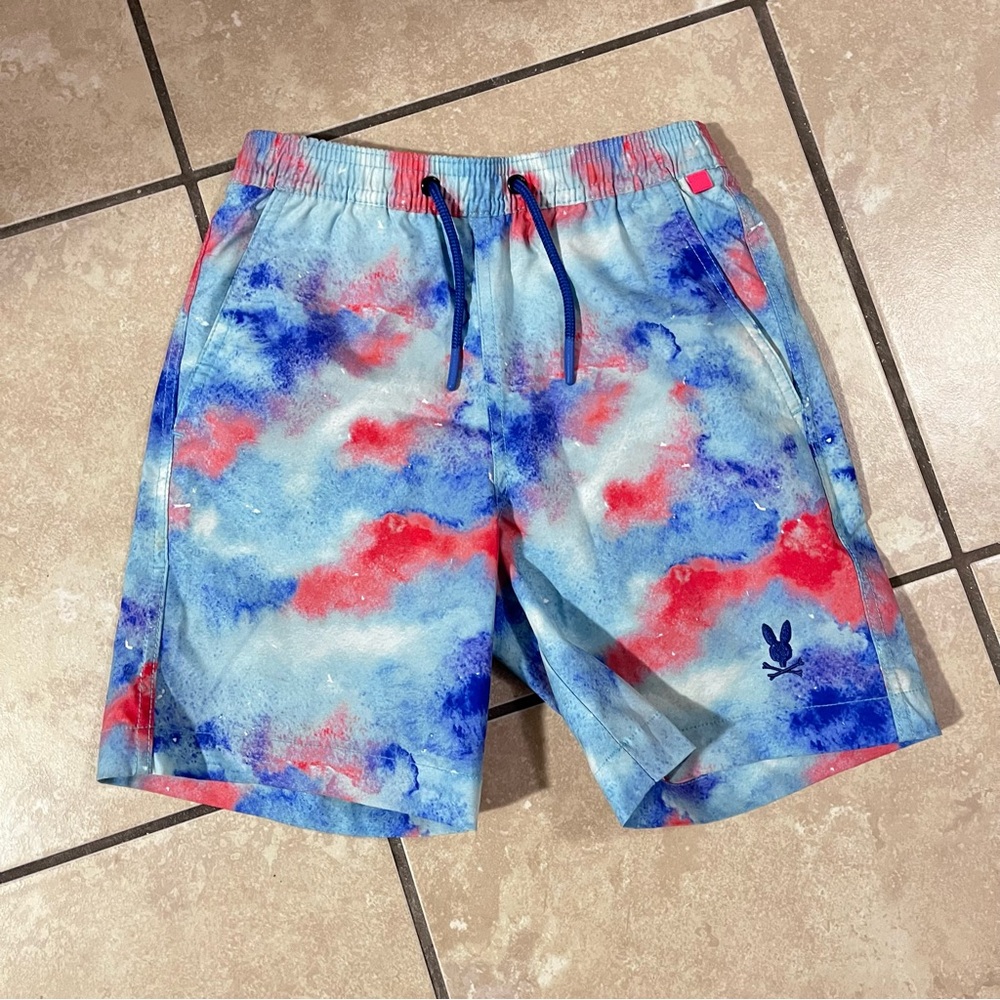 Psycho Bunny Boys Swimwear Trunks Tiedye Multicolor Shorts